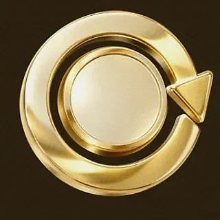 Gold circular arrow — Roospin