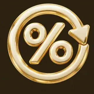 Gold percent symbol — Roospin
