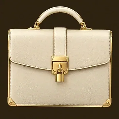 Locked leather briefcase — Roospin