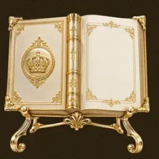 Ornate open book — Roospin